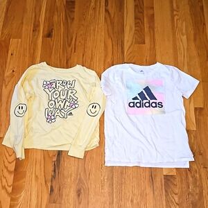 Pair of girls Adidas shirts